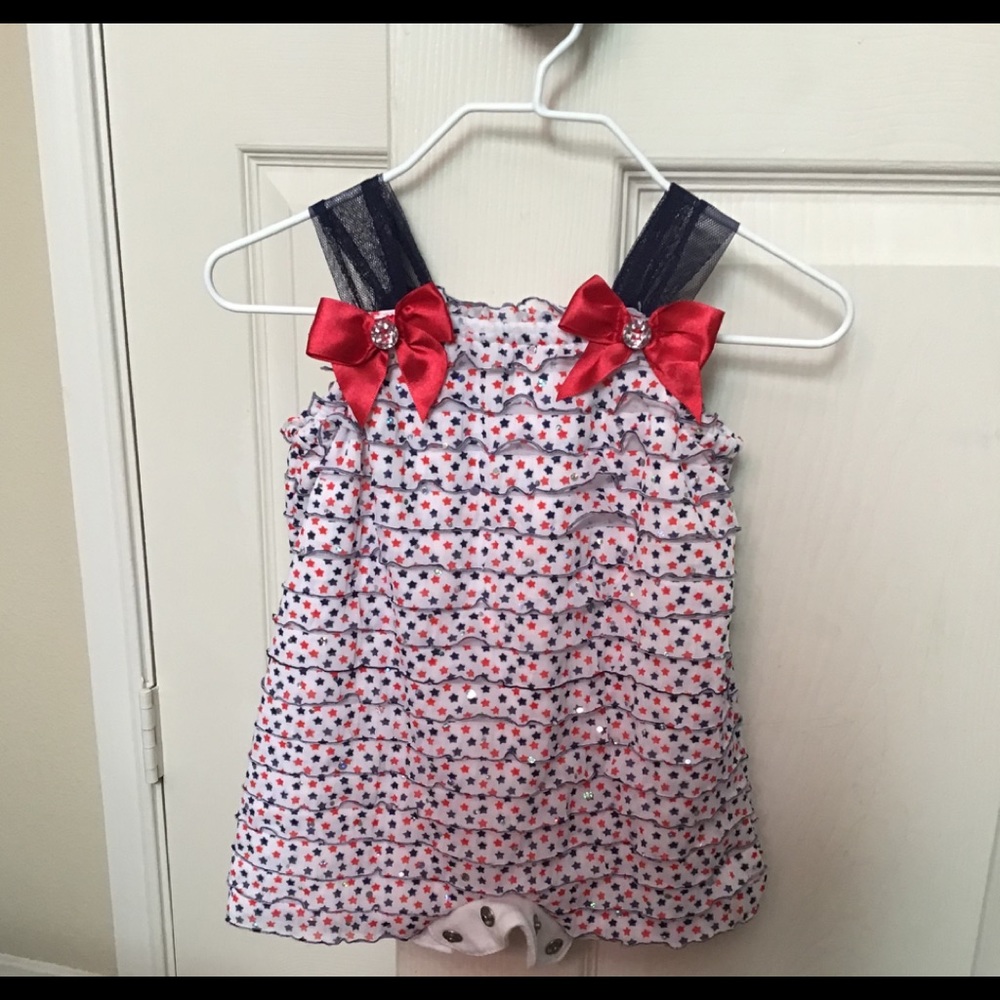 Red White Blue Star Romper